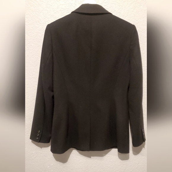 Talbots Black Italian Wool Blazer Jacket Classic Notched Lapels 2 Button Size 6 - Picture 6 of 9